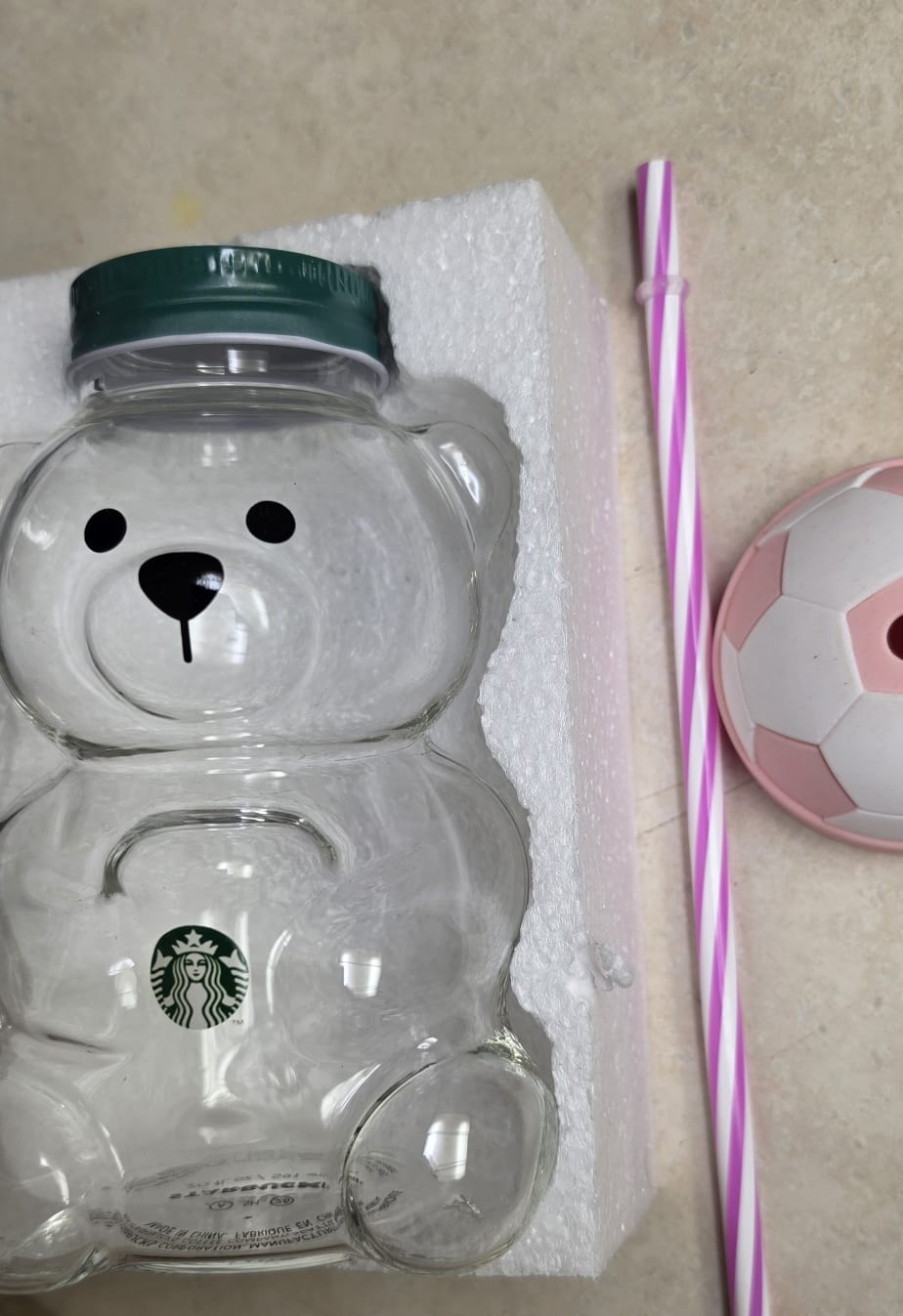 Cute Bear Shaped Tumbler Cup with Straw, Pink Lid, Reusable Clear Water Bottle, Adorable Drink Cup for Kids & Adults