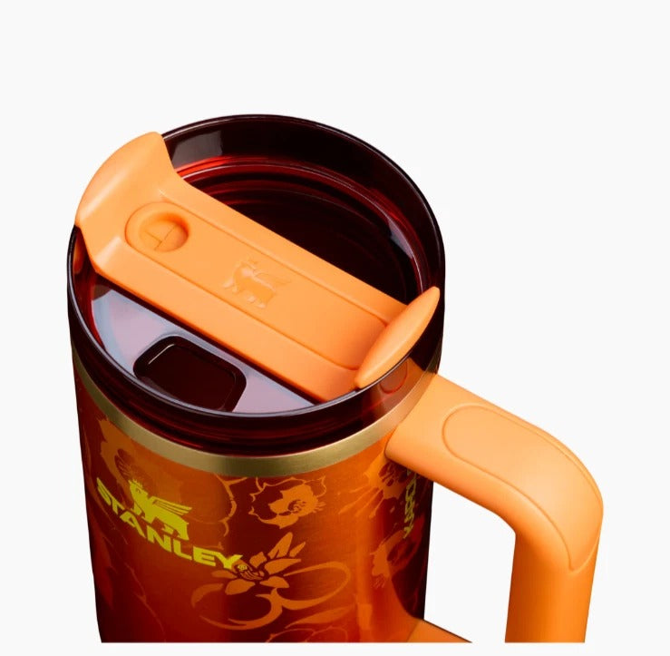 40 oz Insulated Tumbler with Handle & Straw – Limited Edition Floral Travel Cup, Leak-Resistant Stainless Steel Water Bottle