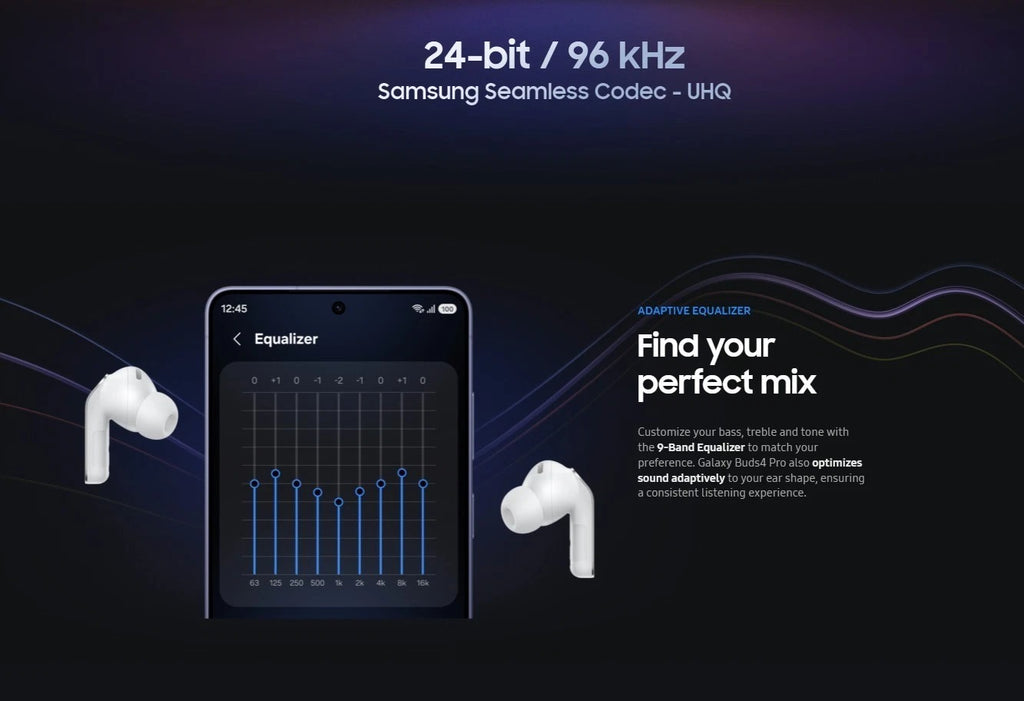 Samsung Galaxy Buds4 Pro Wireless Earbuds – Black, Hi-Fi Audio, Adaptive ANC, Bluetooth 6.1, 360 Audio & Wireless Charging Case