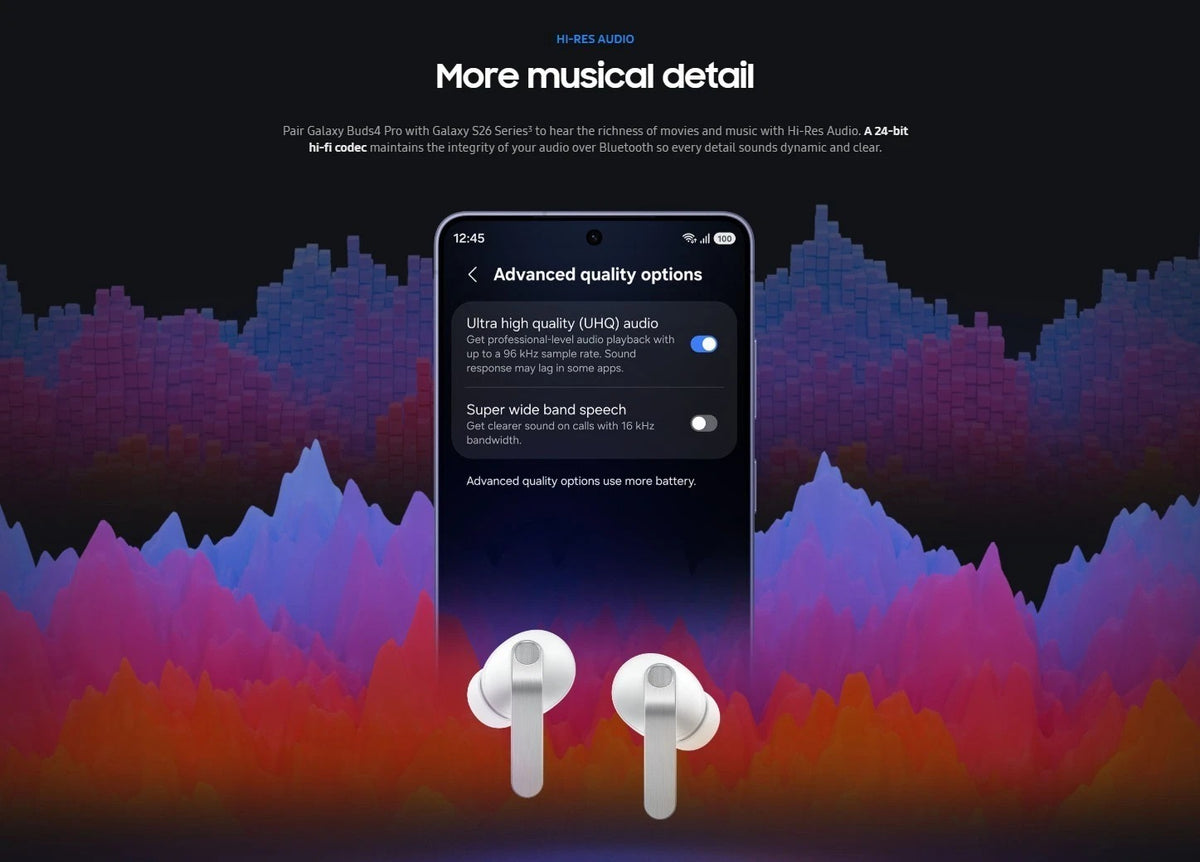 Samsung Galaxy Buds4 Pro Wireless Earbuds – Black, Hi-Fi Audio, Adaptive ANC, Bluetooth 6.1, 360 Audio & Wireless Charging Case