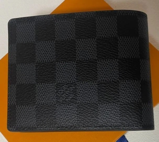 Louis Vuitton Damier Graphite Wallet – Luxury Black Checkered Leather Men’s Bifold Wallet