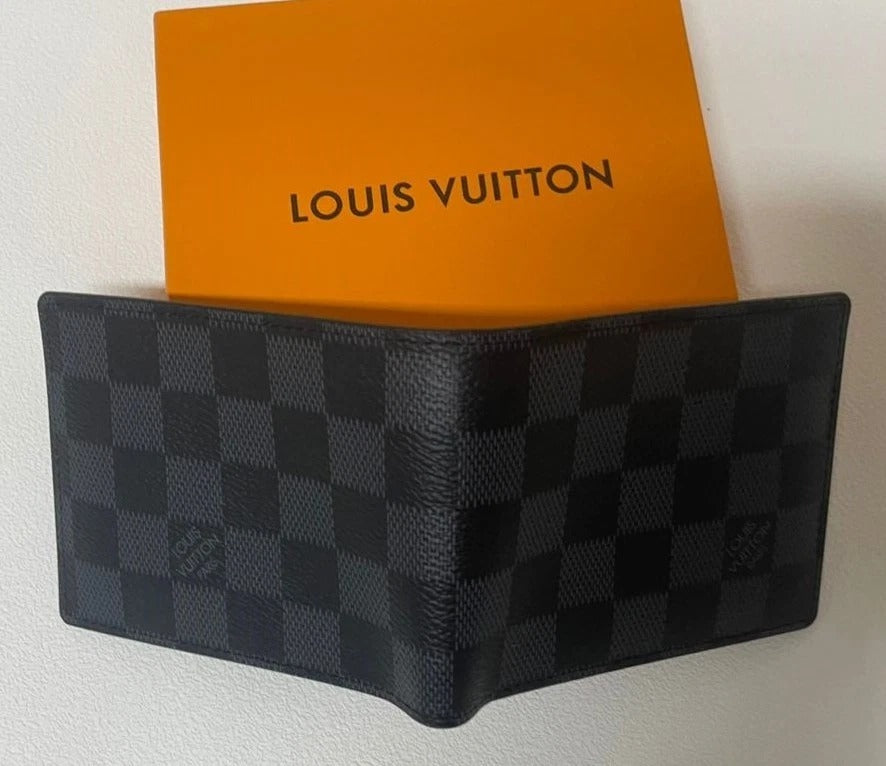 Louis Vuitton Damier Graphite Wallet – Luxury Black Checkered Leather Men’s Bifold Wallet