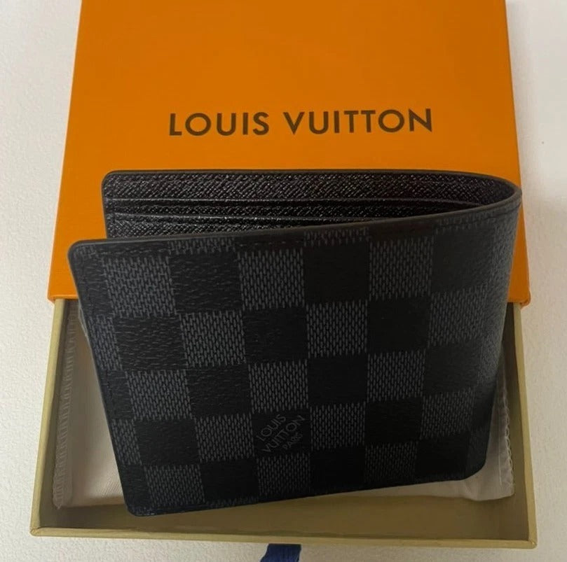 Louis Vuitton Damier Graphite Wallet – Luxury Black Checkered Leather Men’s Bifold Wallet
