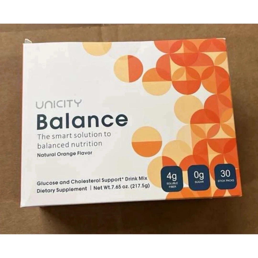 Unicity Balance Natural Orange Flavor Drink Mix – 30 Stick Packs, Soluble Fiber Supplement