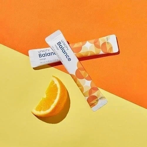 Unicity Balance Natural Orange Flavor Drink Mix – 30 Stick Packs, Soluble Fiber Supplement