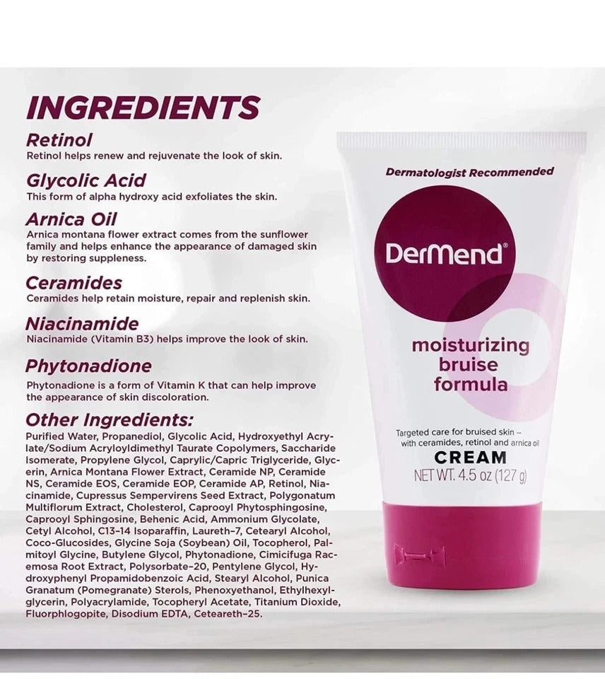 DerMend Moisturizing Bruise Formula Cream – 4.5 oz (127 g) Skin Care